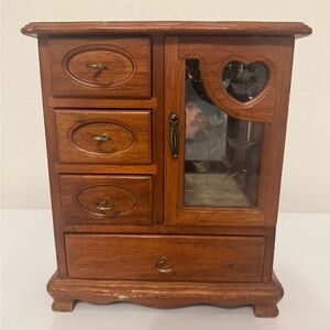 Wooden Jewelry Organizer with Heart Design